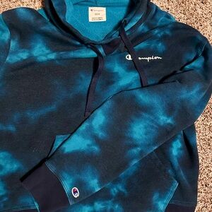 Champion Blue Tie-Dye Hoodie